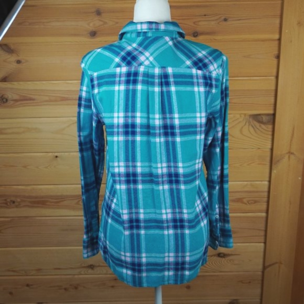 Woolrich Teal and Pink Plaid Shirt Size‎ Medium - Picture 5 of 9